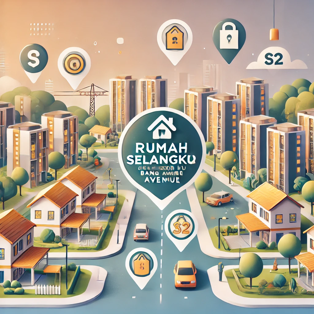 Enticing image representing Rumah Selangorku Bangi Avenue, showcasing a modern neighborhood with apartment buildings, green spaces, and a community feel, highlighting affordable housing