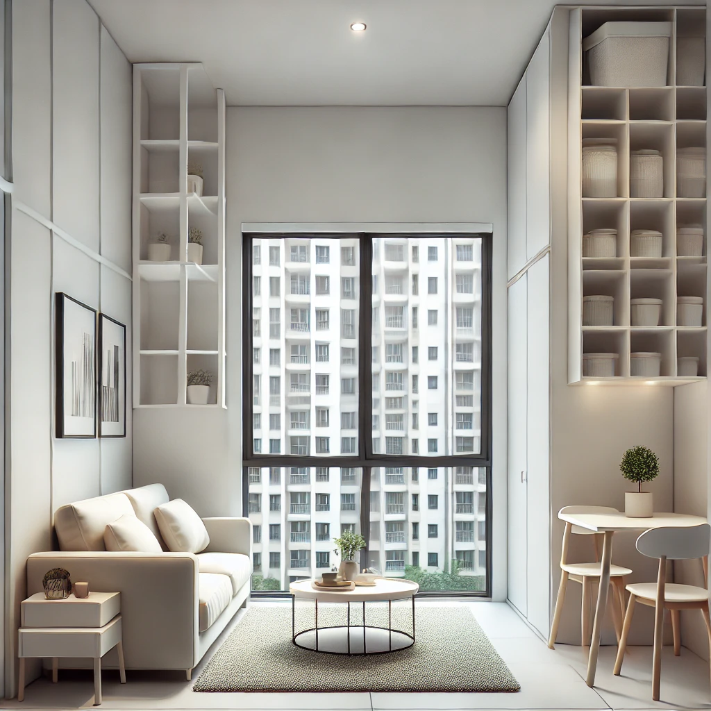 Pangsapuri Selangorku Seri Temenggung apartment unit interior with basic furniture and compact layout