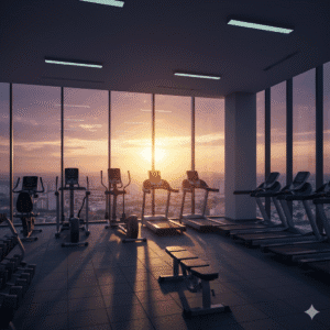 Gimnasium dilengkapi penuh dengan pemandangan bandar di projek Rumah Selangorku Puchong Jaya