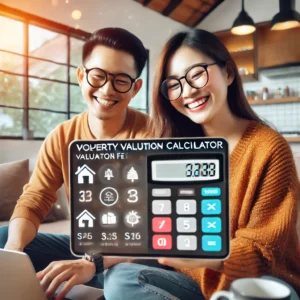 Malaysian couple using a valuation fee calculator for property