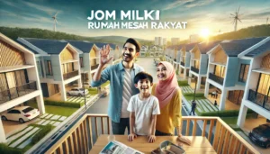 Feature image showing modern Rumah Mesra Rakyat development with family