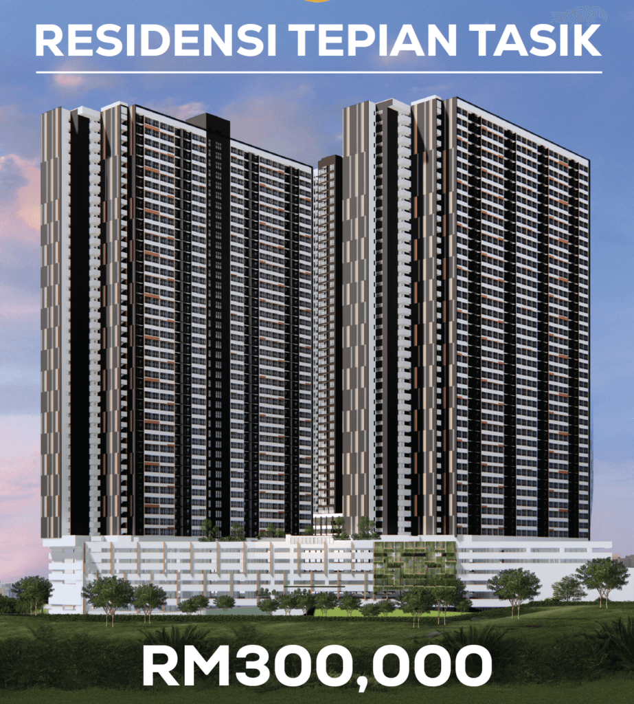 Pandangan hadapan kondo Residensi Tepian Tasik Sungai Besi Lake Side Homes